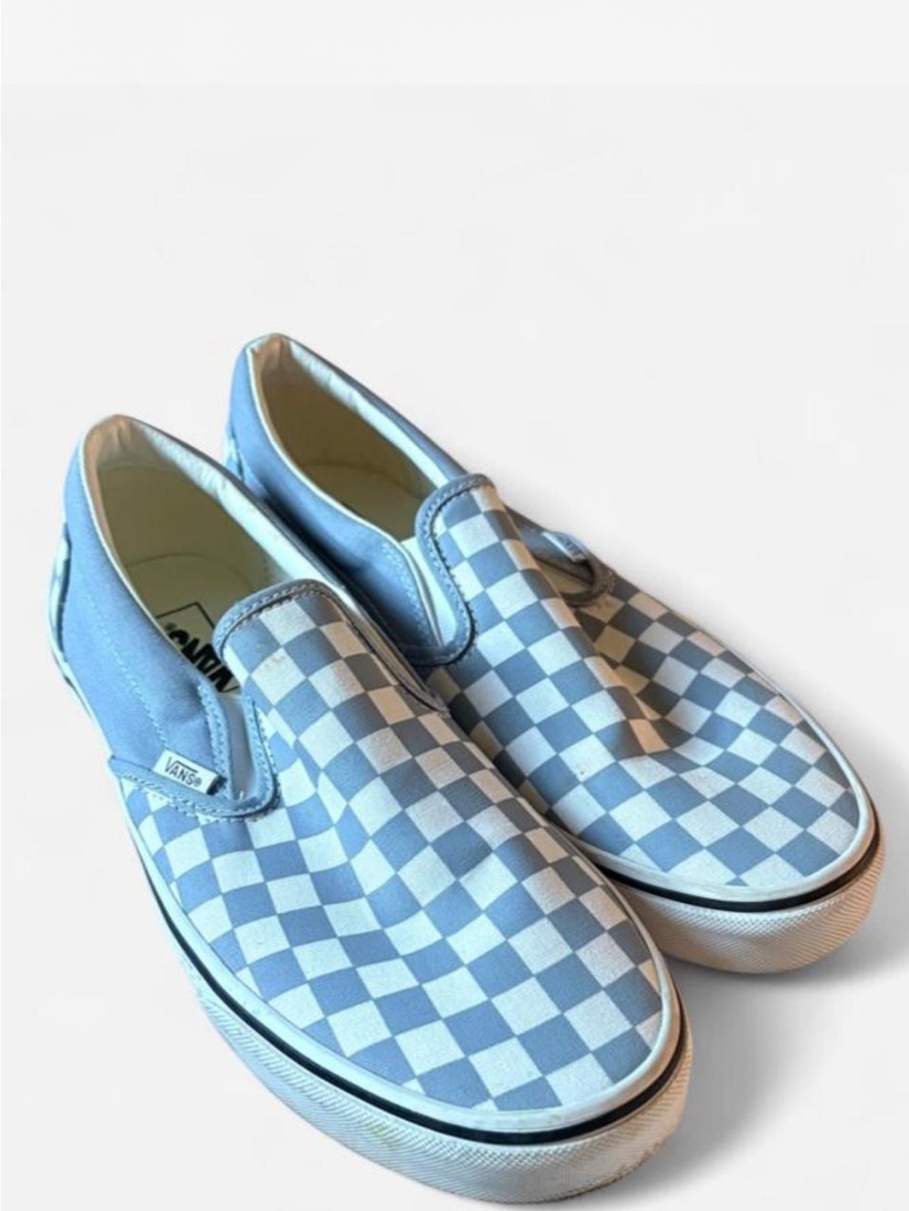 Light Blue Slip-on Checkered Vans